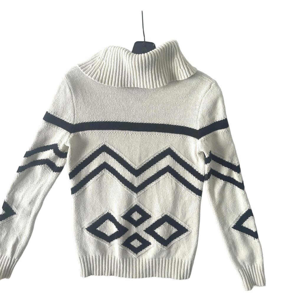 Lauren Jeans Co. Ralph Lauren Women Turtleneck cotton Blend Boho Knit Sweater-S - Picture 3 of 9